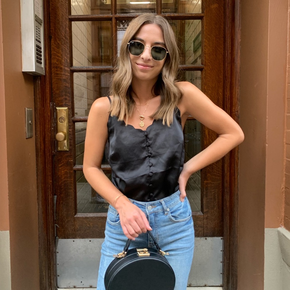 Francesca’s Black Silk Cami